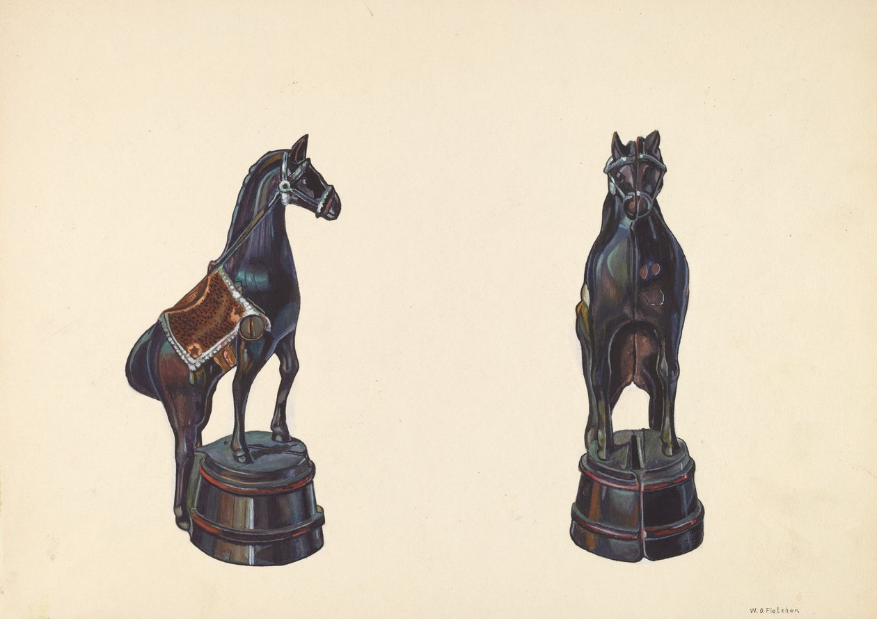 Pferd auf Fassbank, ca. 1938 von William O. Fletcher