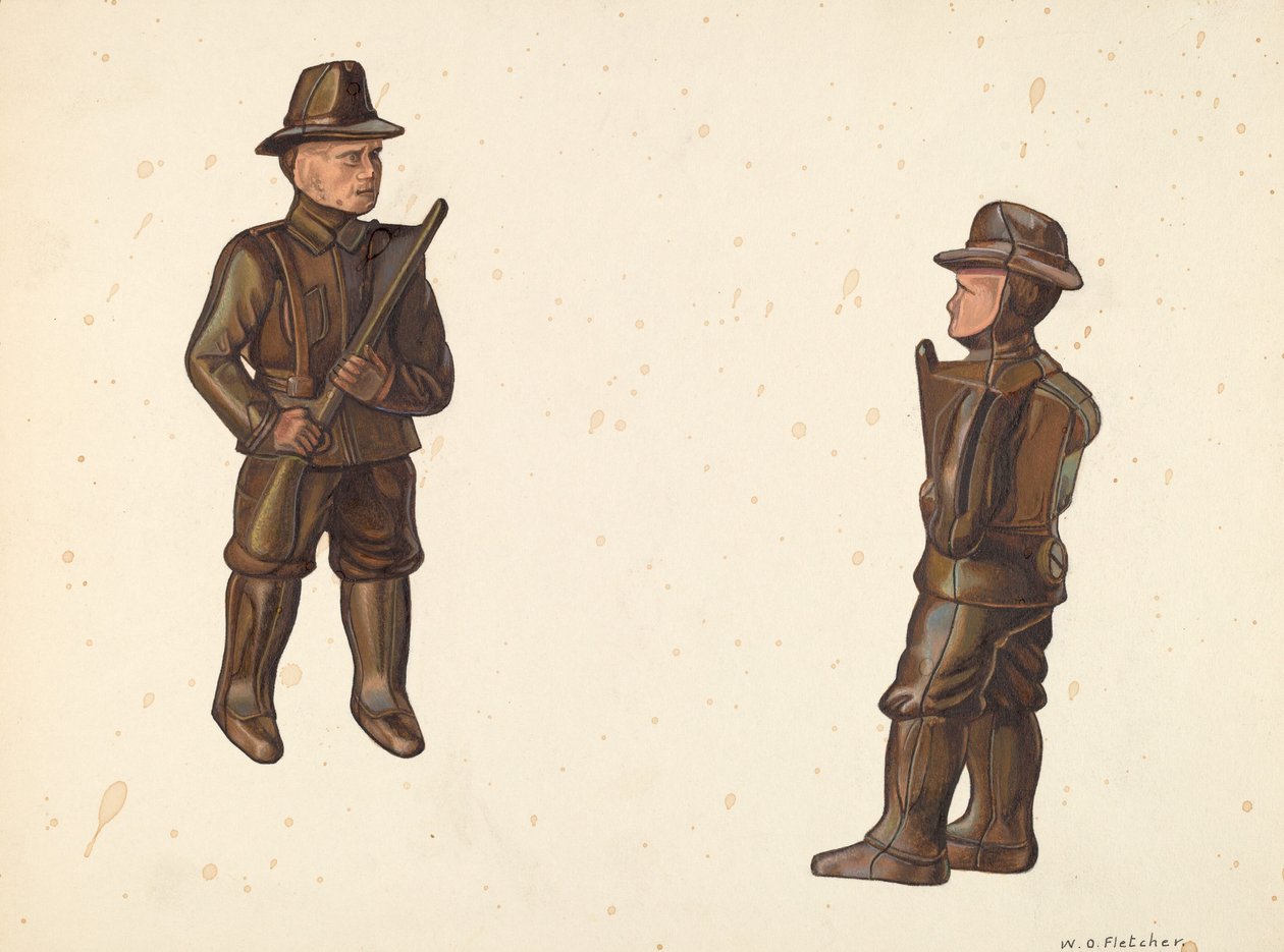 Soldat in Khaki-Sparbüchse, um 1938 von William O. Fletcher