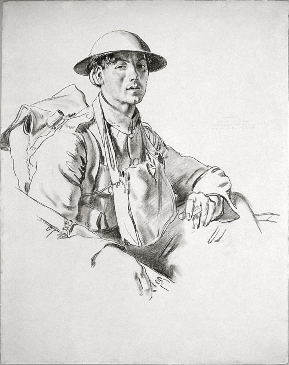 Die Manchesters, Arras. Gerade aus den Schützengräben bei Arras. Durch die Schlachten von Ypern und Somme unversehrt. Gehen nach Sheffield, um zu heiraten. von William Orpen
