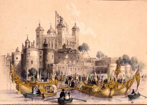 Einschiffung des ehrenwerten Lord Mayor am Tower of London von William Parrott