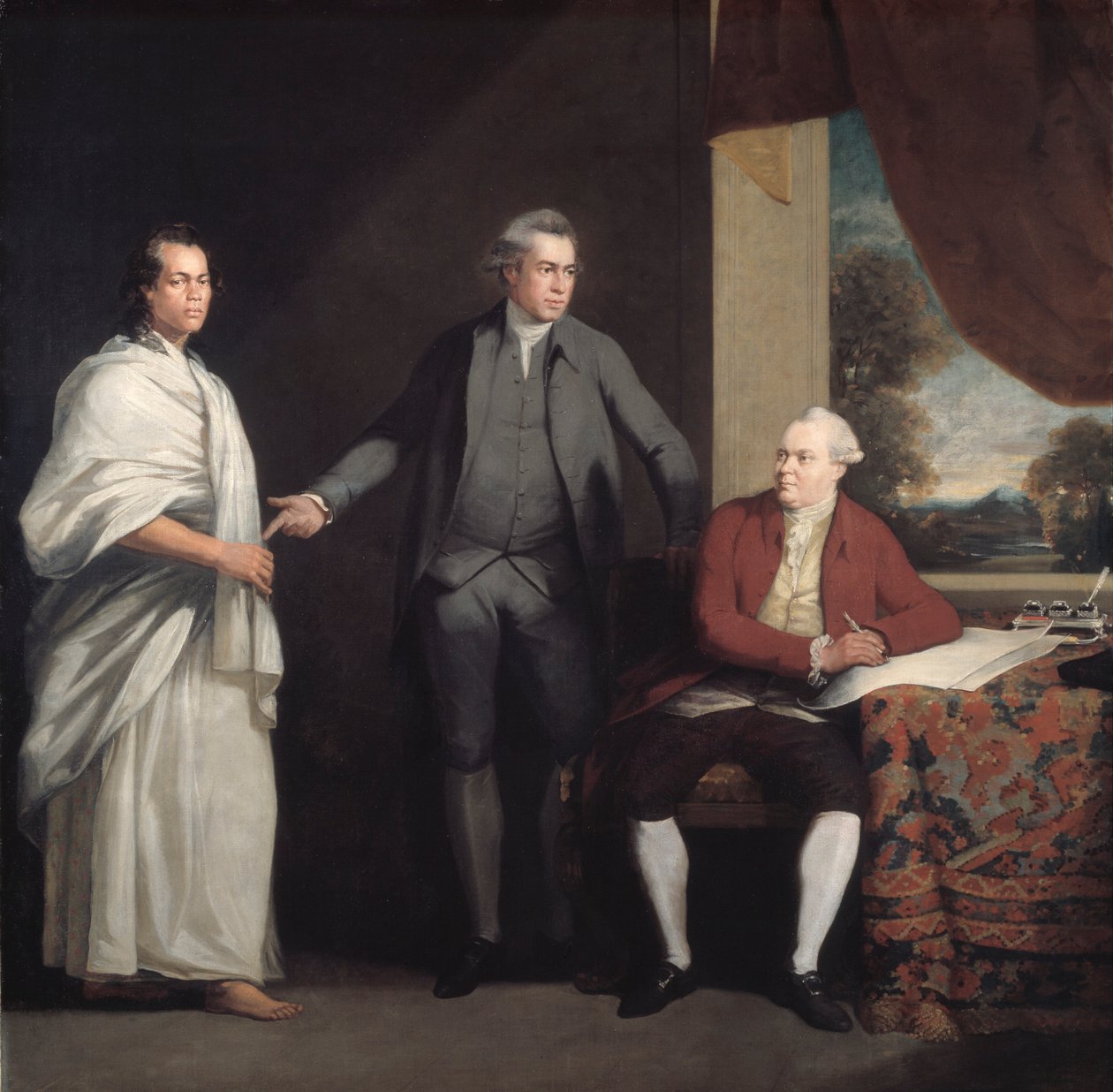 Omai, Joseph Banks und Dr. Daniel Solander, ca. 1775-6 von William Parry
