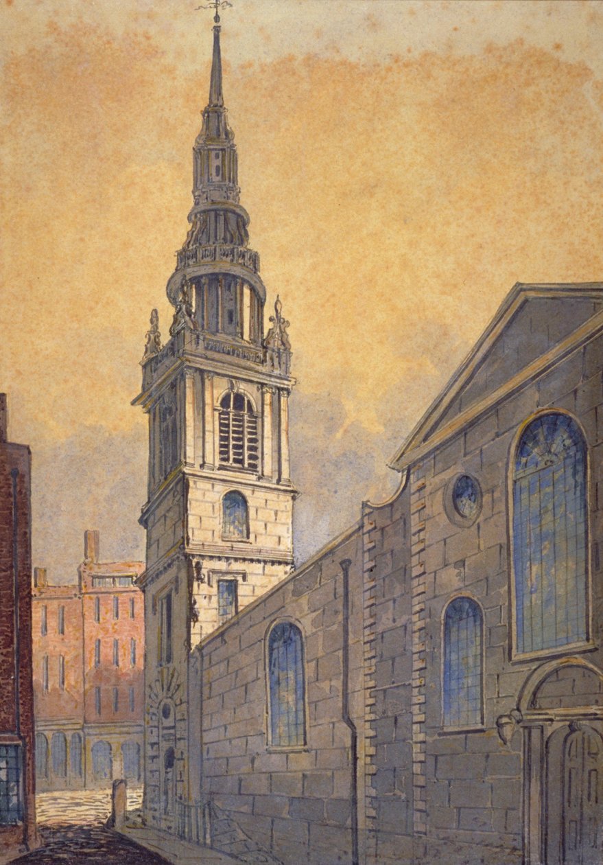 Kirche St. Mary le Bow vom Bow Churchyard, City of London von William Pearson