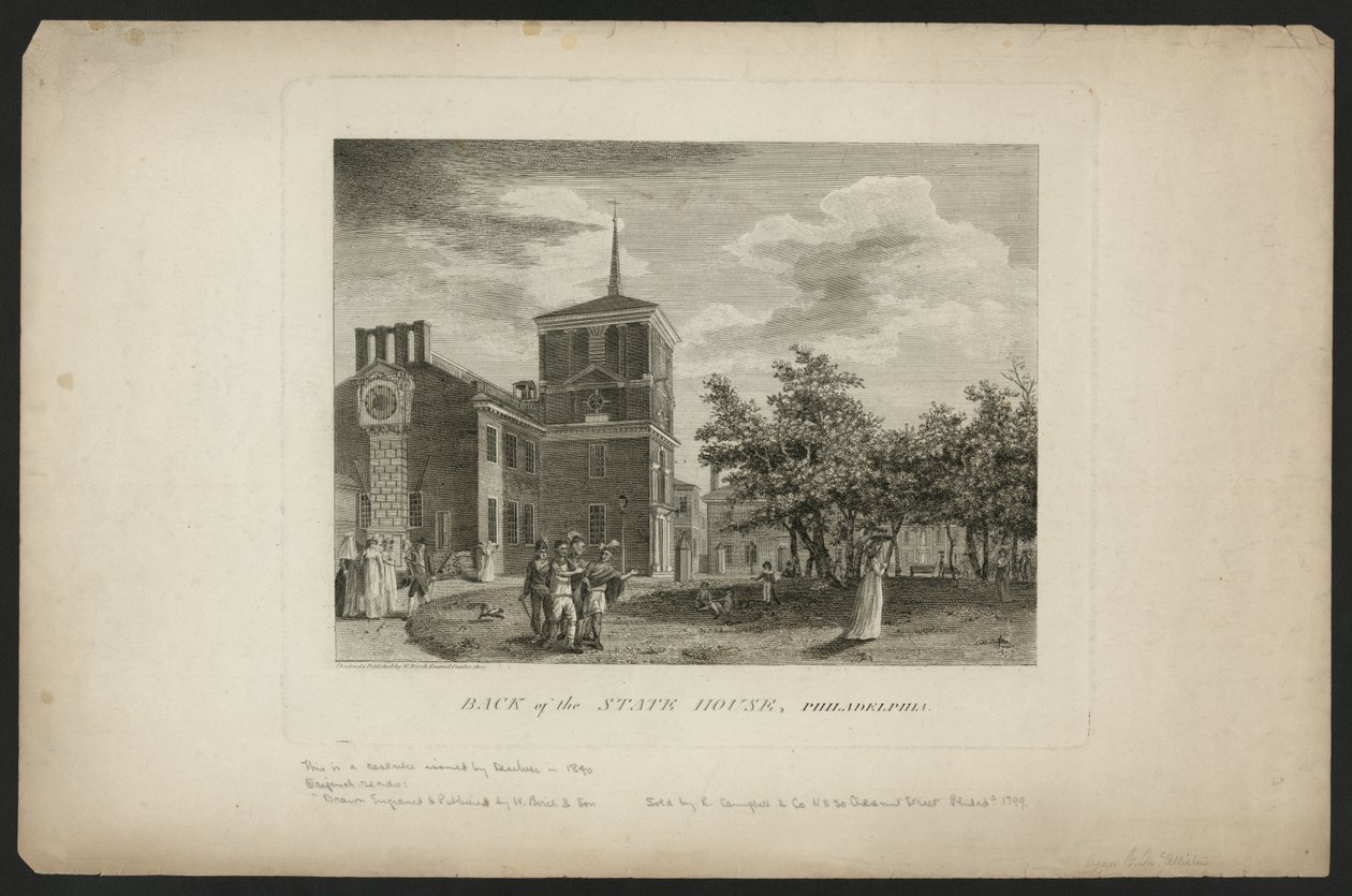 Rückseite des State House, Philadelphia von William Russell Birch