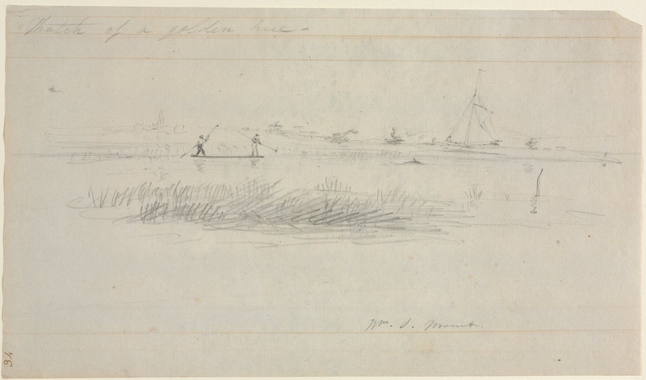 Aalstechen in Setauket, Long Island, New York von William Sidney Mount
