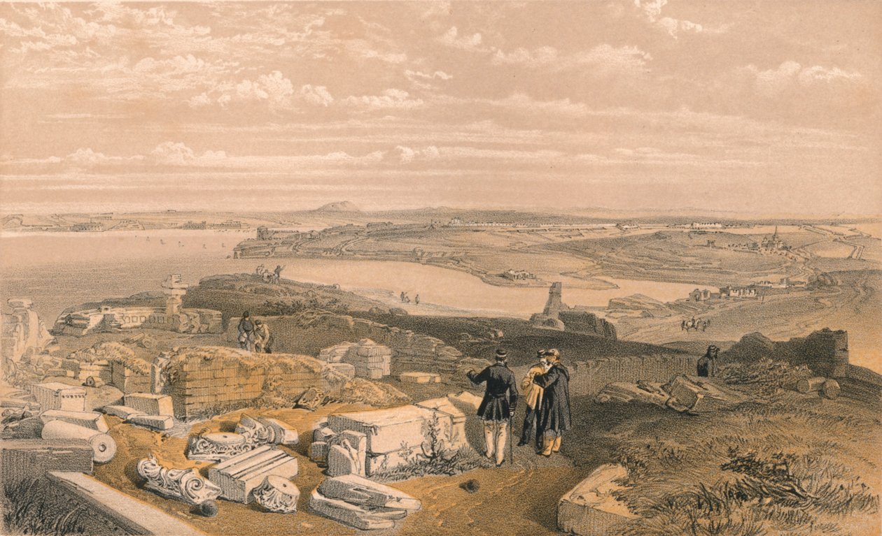 Sebastopol vom alten Chersones und der alten Kirche von St. Vladimir, 1856. Künstler: William Simpson, E Walker von William Simpson