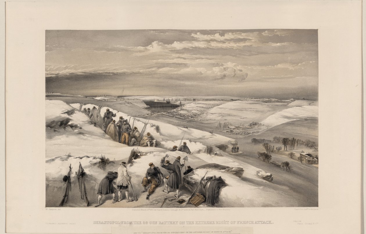 Sewastopol von der 26-Kanonen-Batterie von William Crimea Simpson