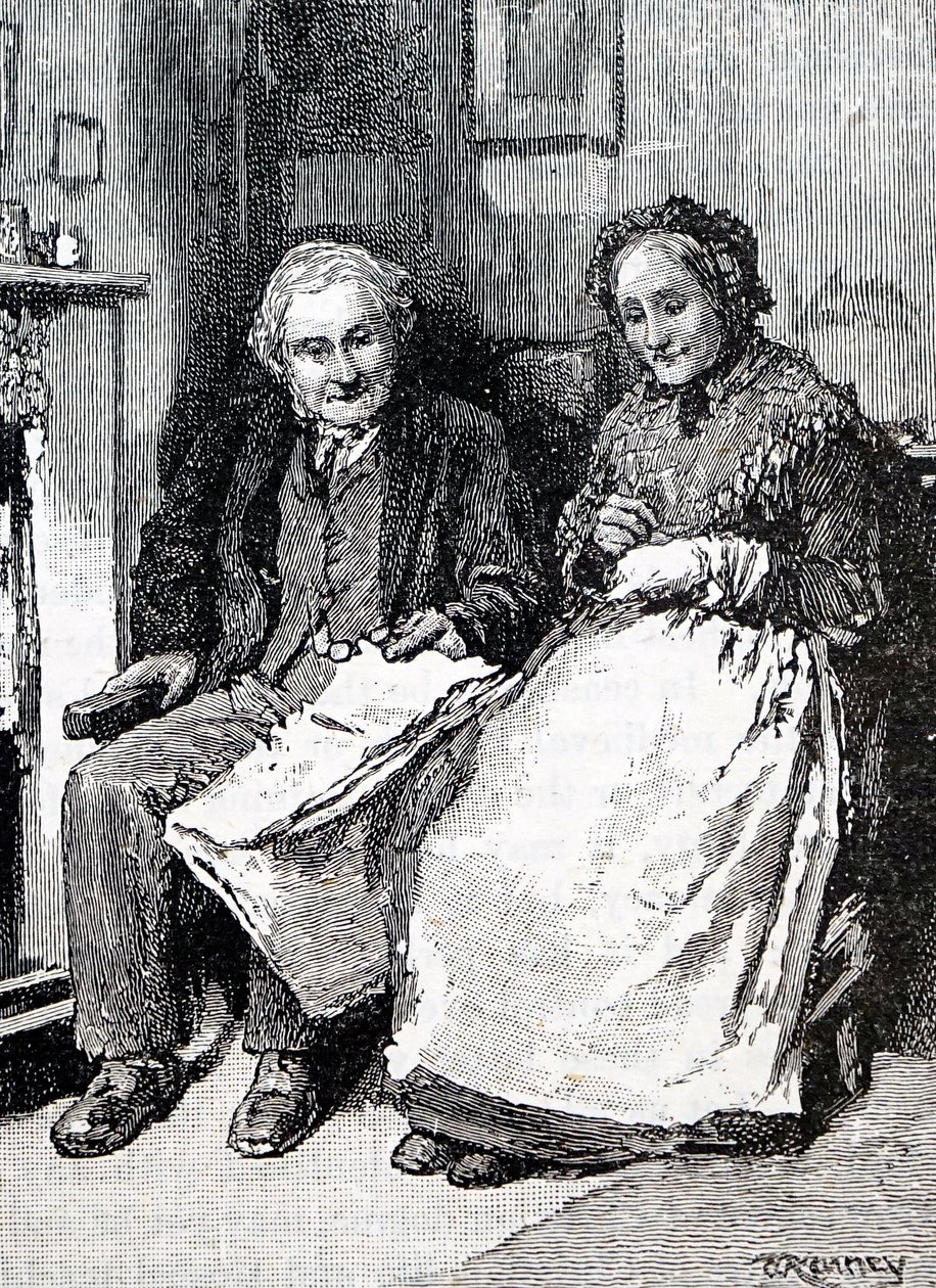 Ein älteres Paar. Von William Small (1843-1929), ein englischer Illustrator. 1880 (Gravur) von William Small