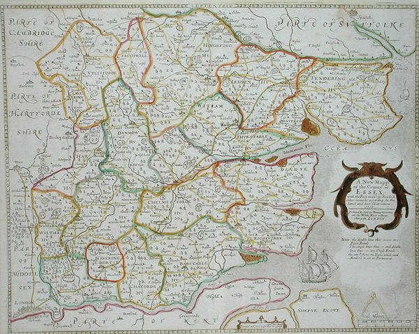 Eine neue Karte der Grafschaft Essex, veröffentlicht von Henry Overton von William Smith