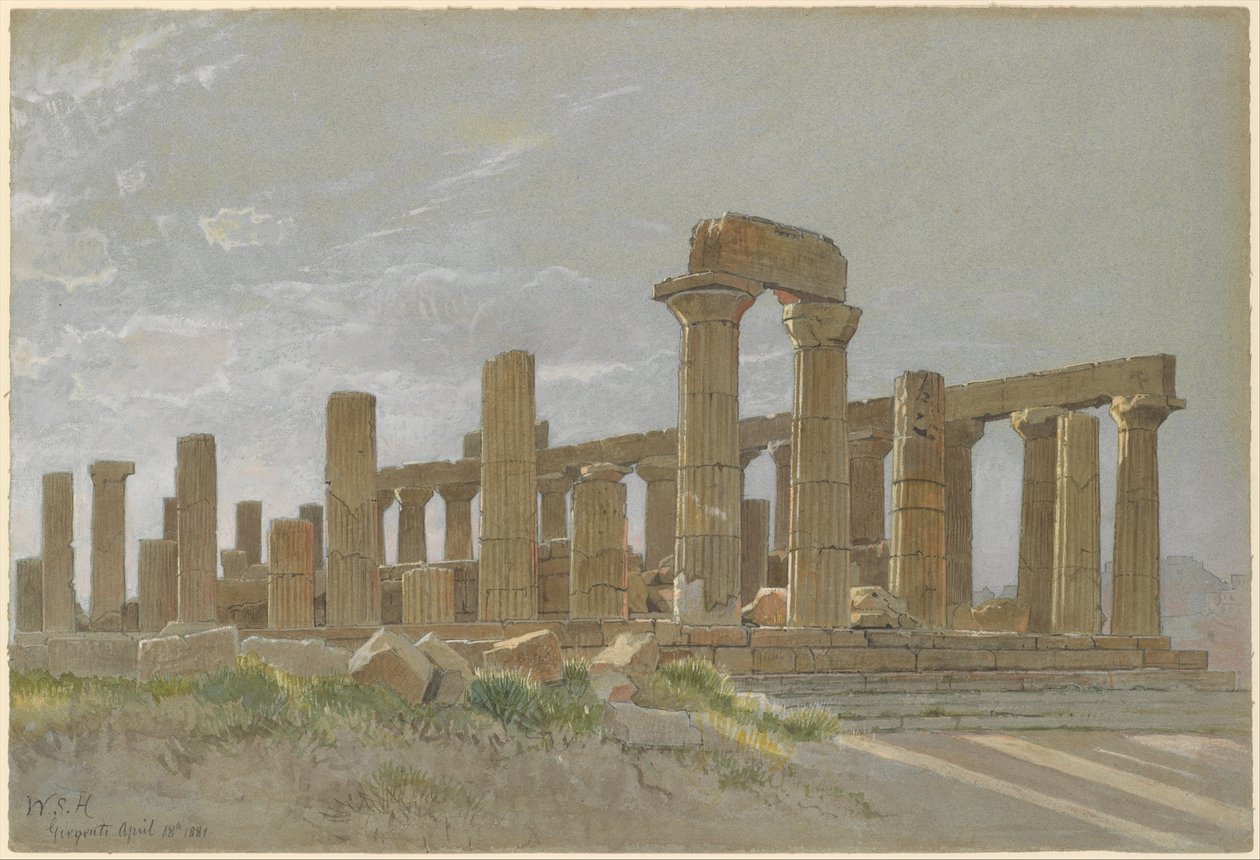 Girgenti (Der Tempel der Juno Lacinia in Agrigentum) von William Stanley Haseltine