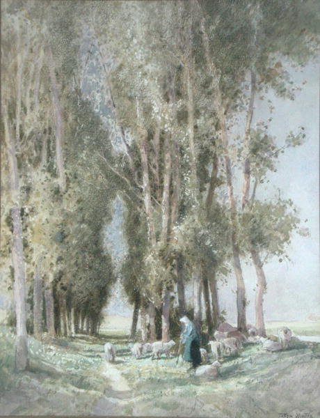 Eine Schäferin und ihre Herde, Holland von William Tatton Winter