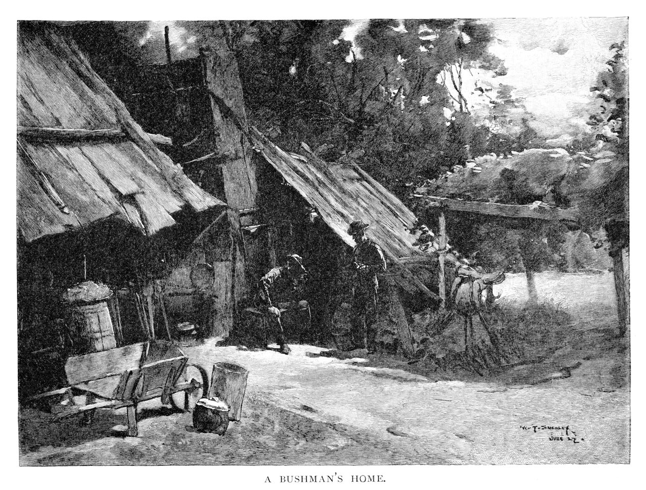 Ein Buschmannsheim, Australien, 1886 von William Thomas Smedley