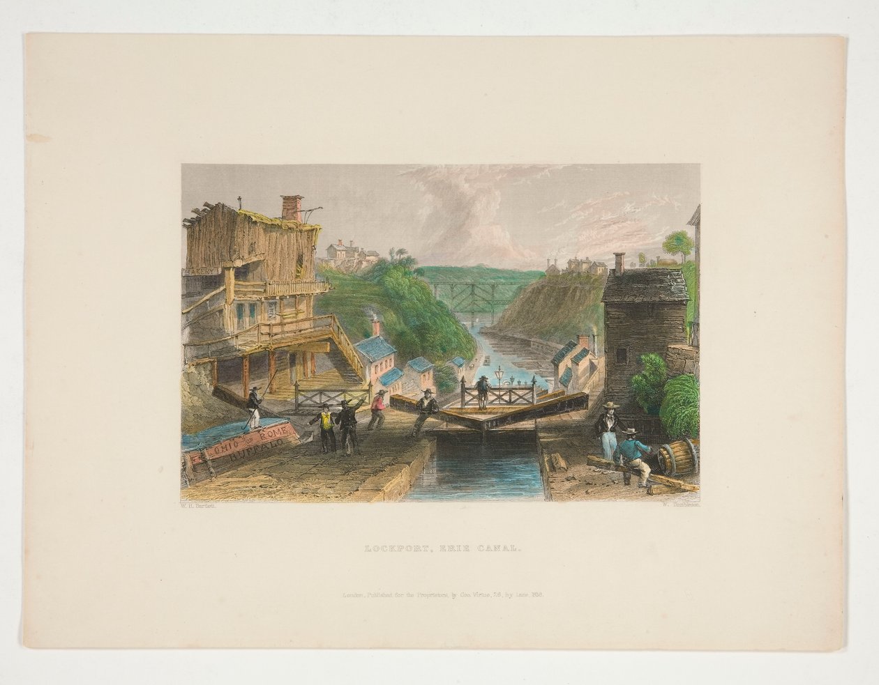 Lockport, Erie-Kanal, Illustration für Nathaniel Parker Willis von William Tombleson