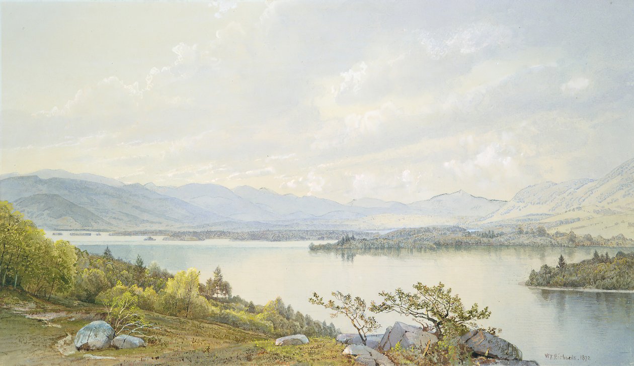 Lake Squam und die Sandwich Mountains von William Trost Richards