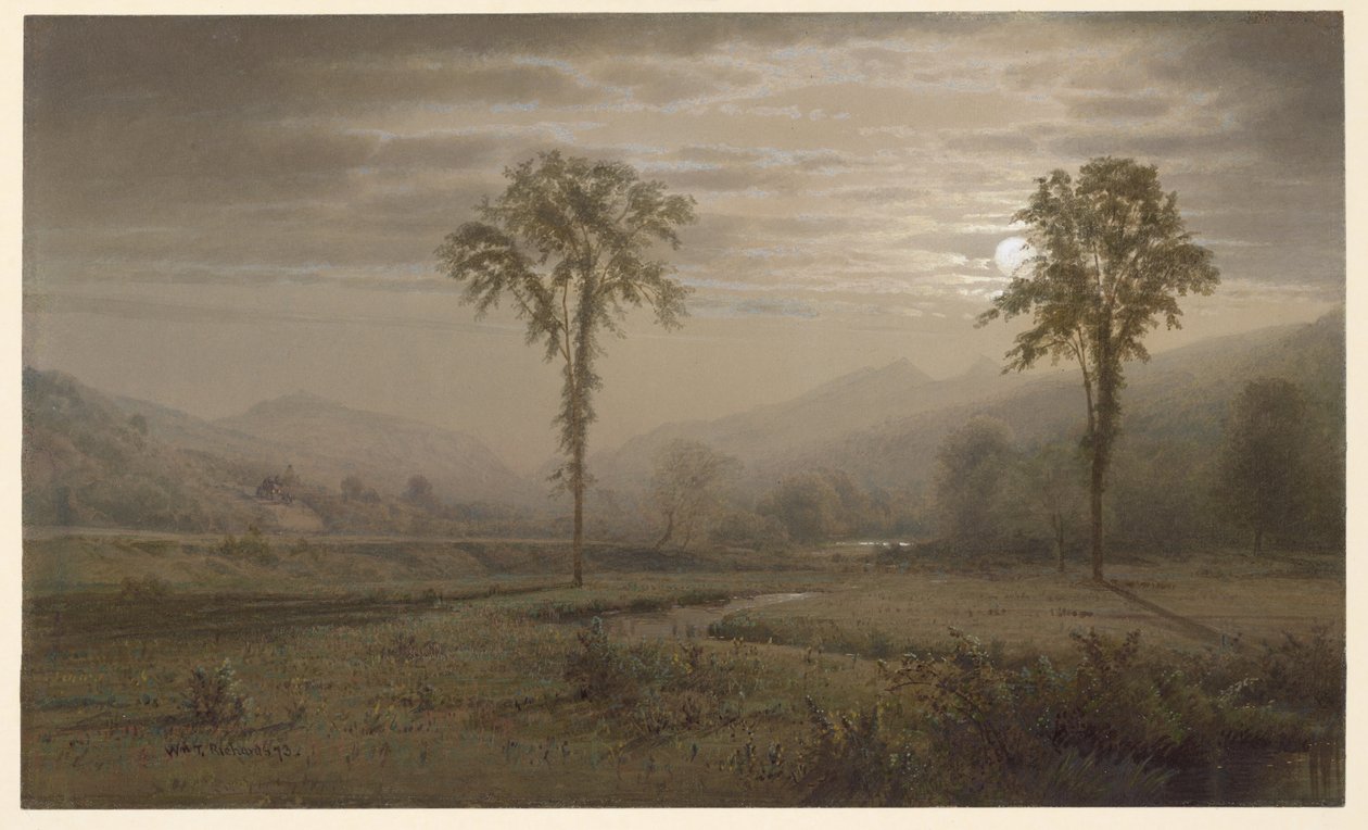 Mondlicht auf dem Mount Lafayette, New Hampshire von William Trost Richards