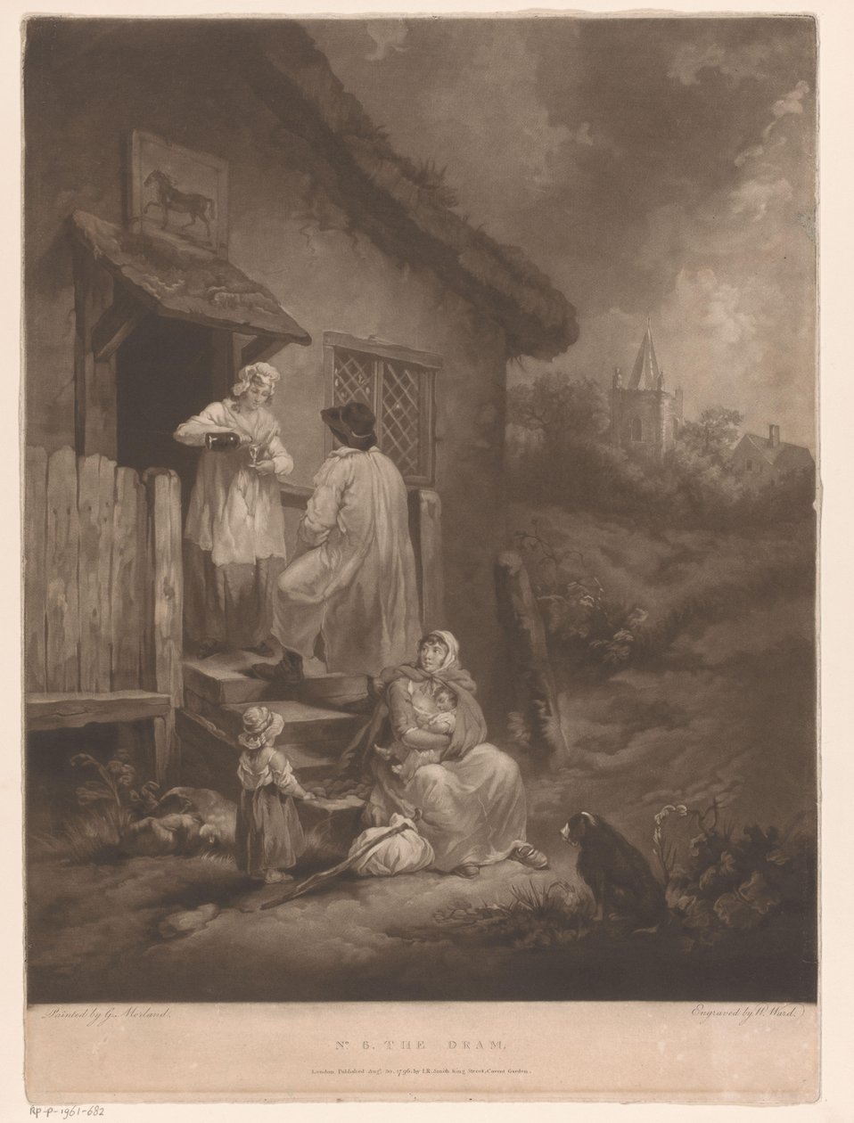 Familie vor einem Gasthaus (The Dram) von William Ward