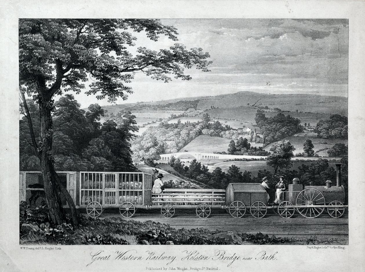 Great Western Railway, Kelston Bridge in der Nähe von Bath, ca. 1835-40 von William Weston Young