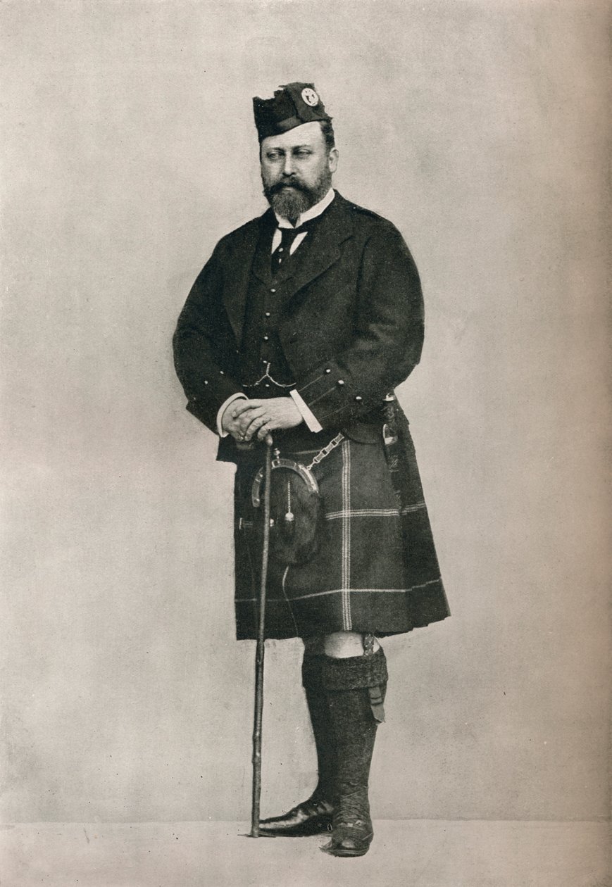 Der Prinz von Wales im Highland-Kostüm, um 1886-1910 von William and Daniel Downey