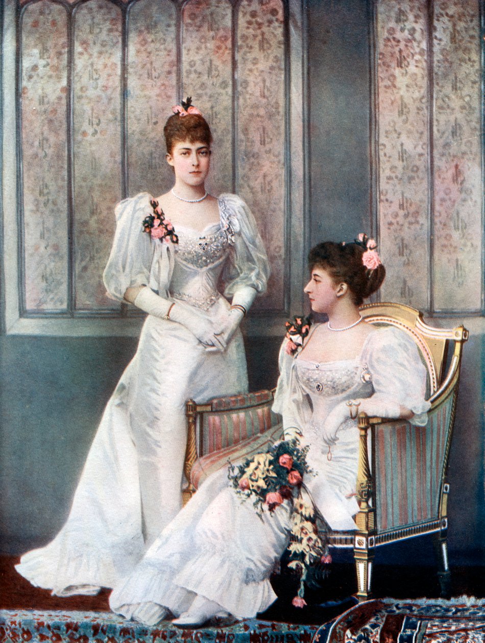 Prinzessin Victoria und Prinzessin Charles von Dänemark, Ende des 19. Jahrhunderts von William and Daniel Downey