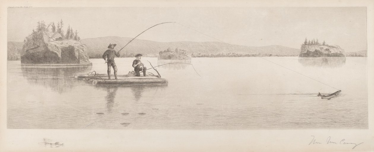 Ohne Titel (Floßfischen) von William de la Montagne Cary