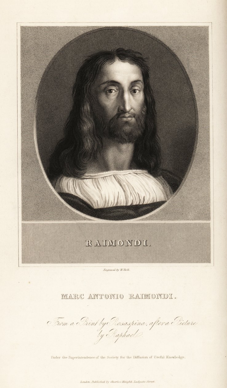 Porträt von Marcantonio Raimondi von William the Younger Holl