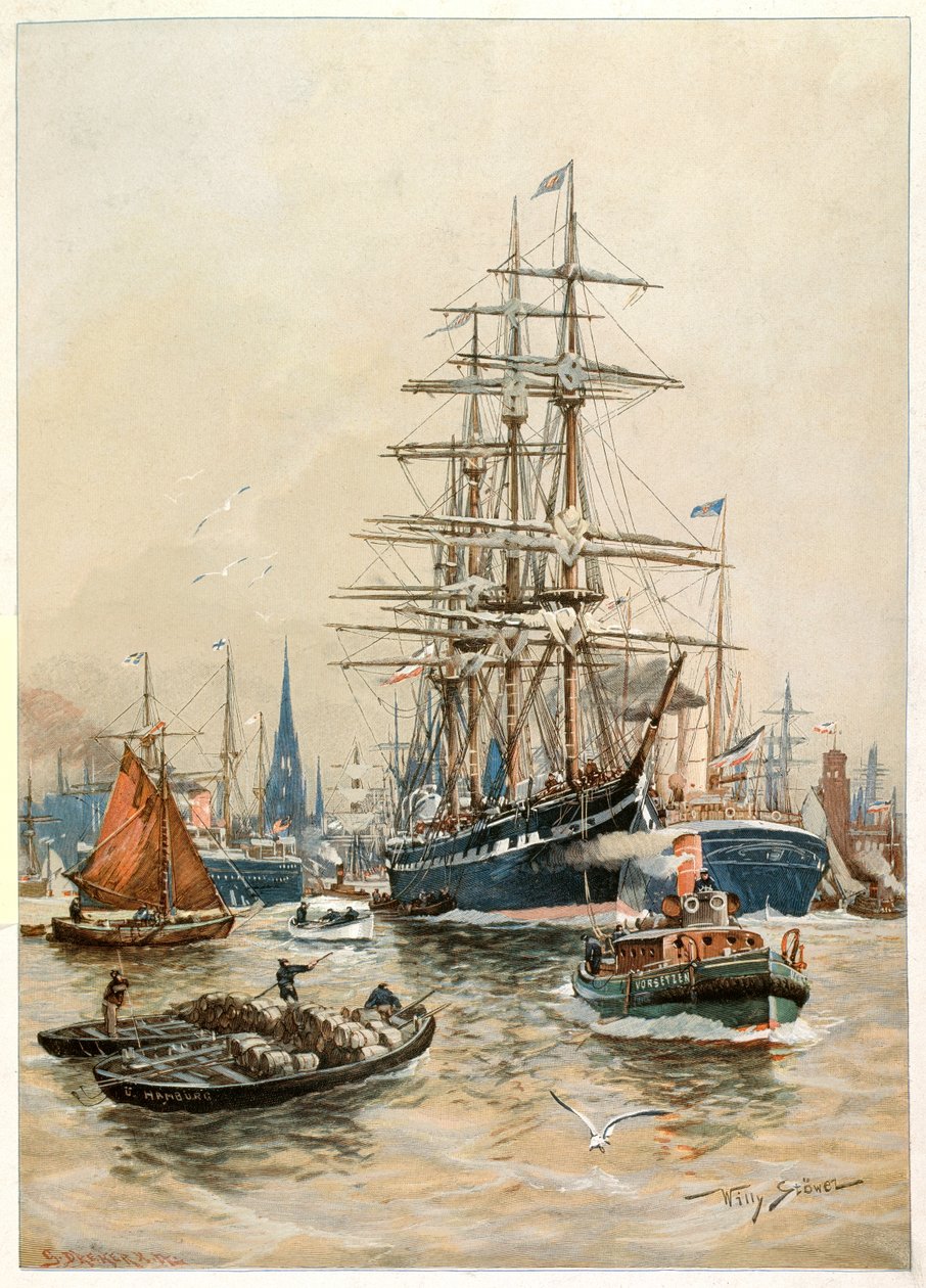 Der Hafen von Hamburg, 20. Jahrhundert von Willy Stower