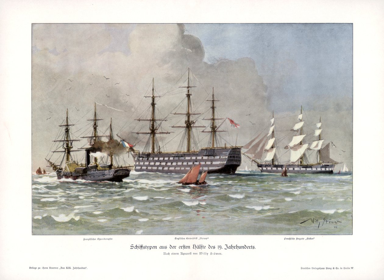 Schiffstypen aus der ersten Hälfte des 19. Jahrhunderts, 1900 von Willy Stöwer