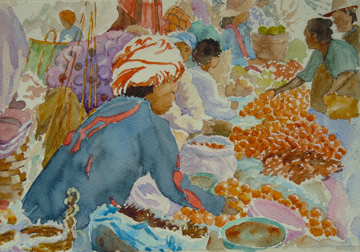 939 Nampan Markt, Orangen auswählen von Wilson Clive