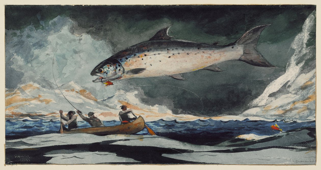 Ein guter Angelplatz am Saguenay River von Winslow Homer