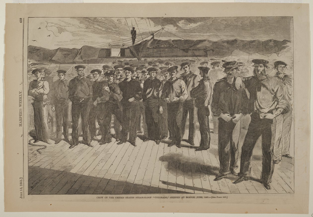 Besatzung der U. S. Dampfsloop Colorado, eingeschifft in Boston, Juni 1861 von Winslow Homer
