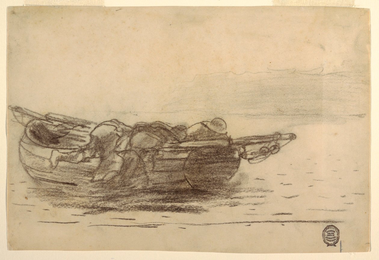 Fischer, die über Bordwände klettern, Cullercoats, England, 1881-82 von Winslow Homer