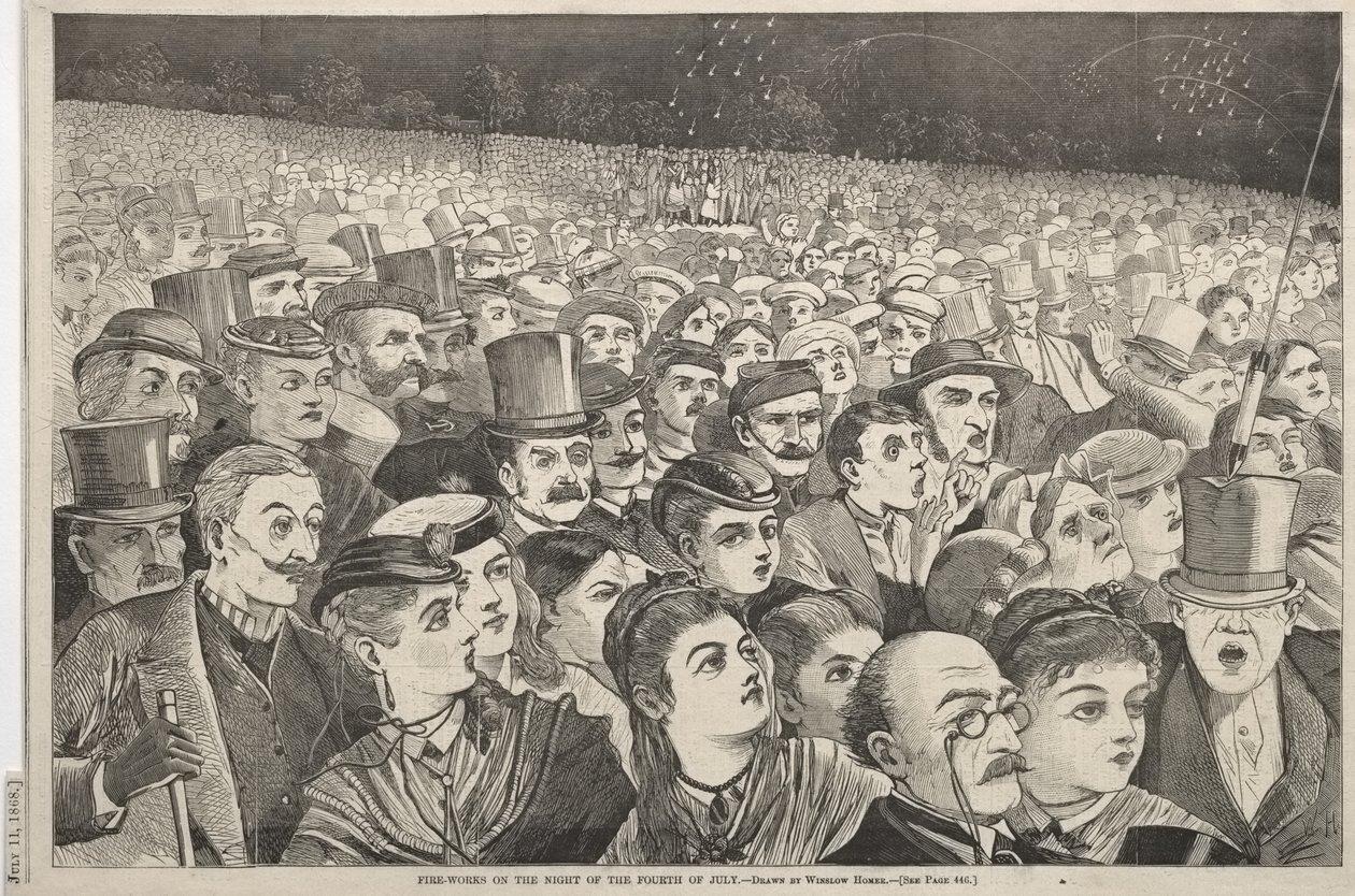 Feuerwerk in der Nacht des vierten Juli von Winslow Homer