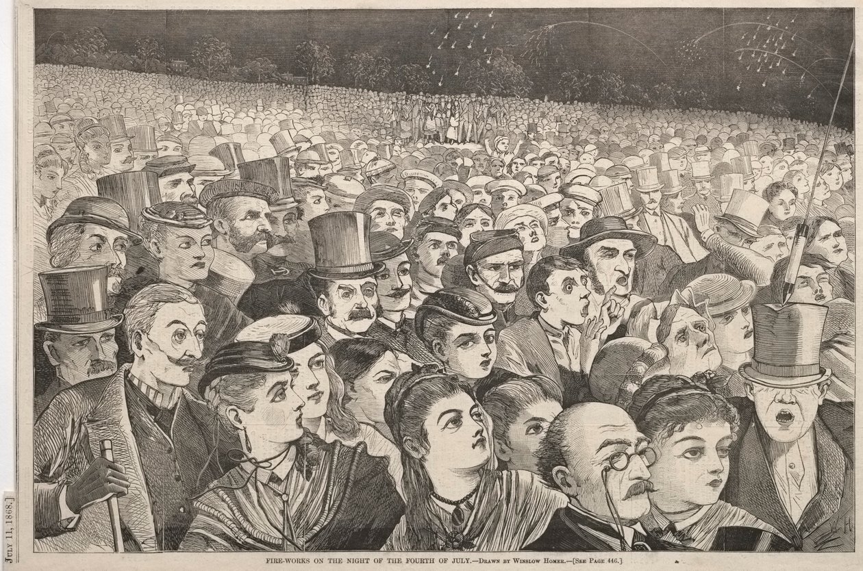 Feuerwerk in der Nacht des 4. Juli, 1868 von Winslow Homer