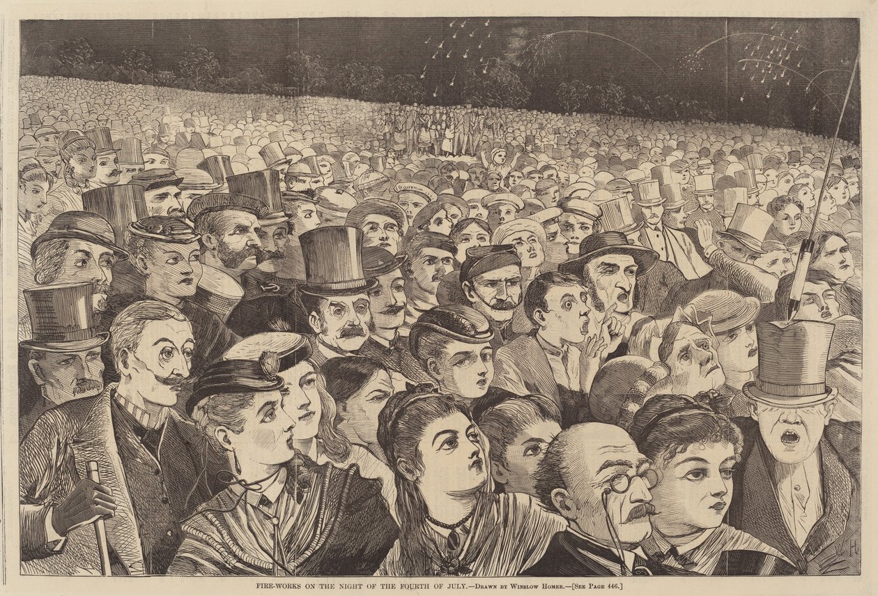 Feuerwerk in der Nacht des vierten Juli von Winslow Homer