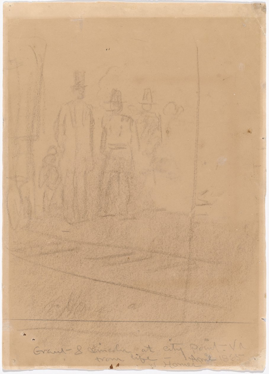 Grant und Lincoln in City Point, Virginia (recto) von Winslow Homer