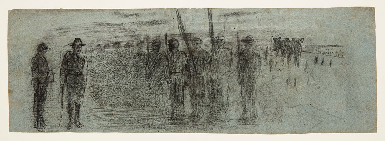 Offizier und Adjutant inspizieren ein Geschwader von Winslow Homer