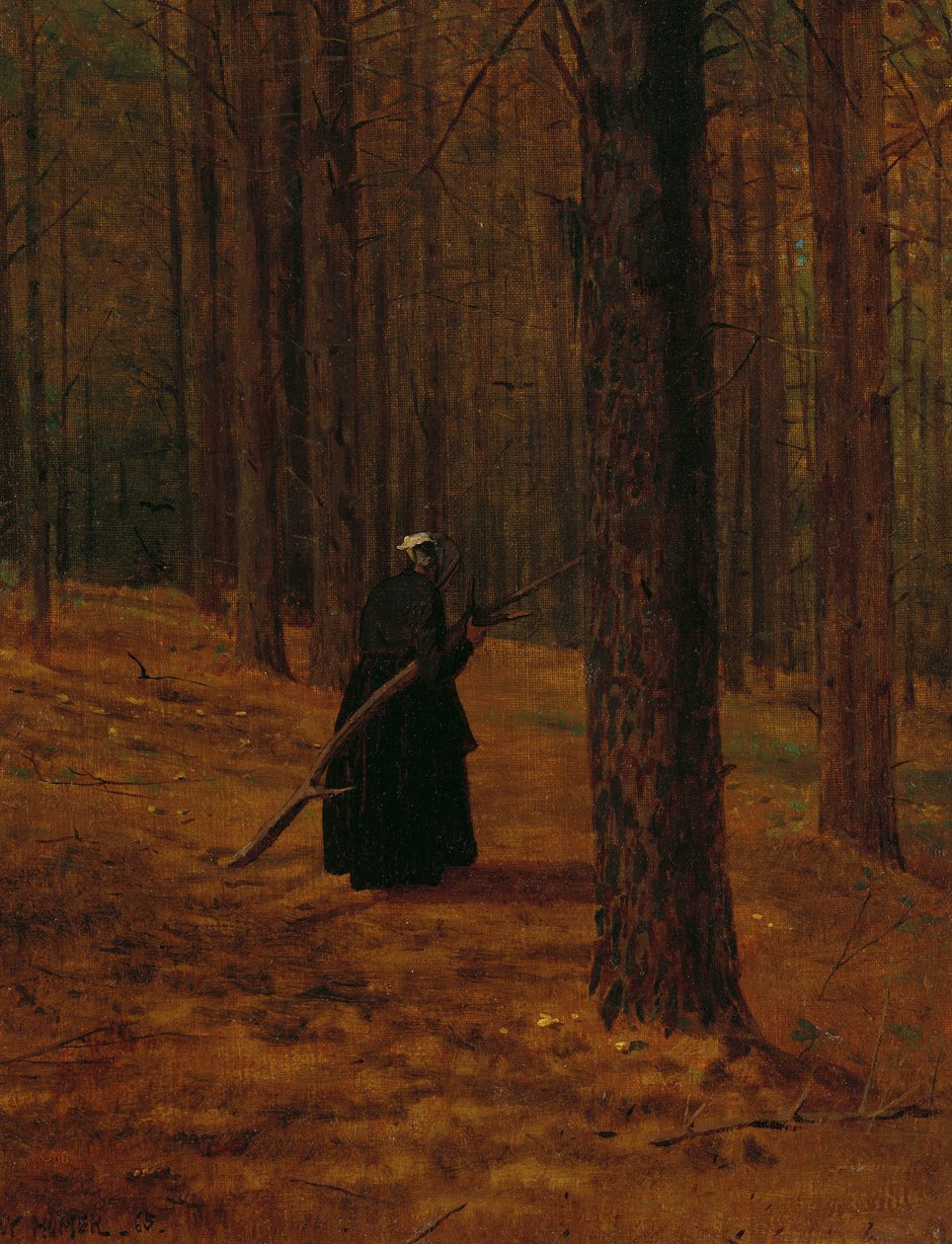 Alte Frau sammelt Reisig, 1865 von Winslow Homer