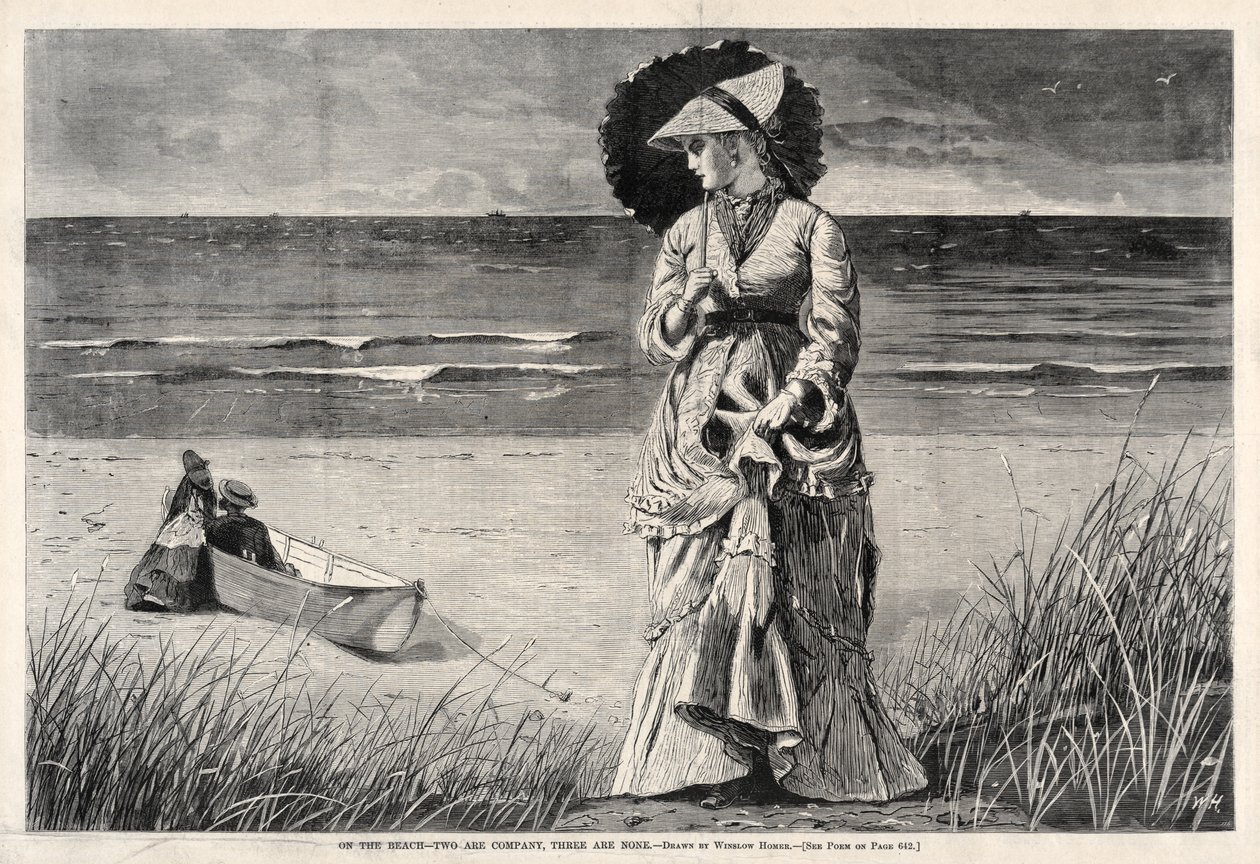 Am Strand - Zwei sind Gesellschaft, drei sind keiner, 1872 von Winslow Homer