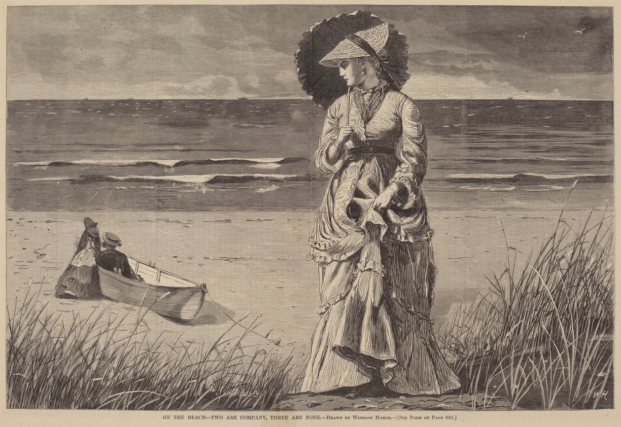 Am Strand - Zwei sind Gesellschaft, drei sind keiner, veröffentlicht 1872 von Winslow Homer