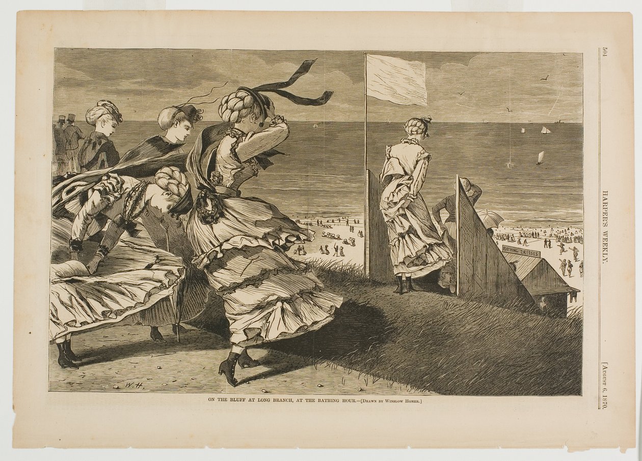 Auf der Klippe in Long Branch, zur Badezeit von Winslow Homer