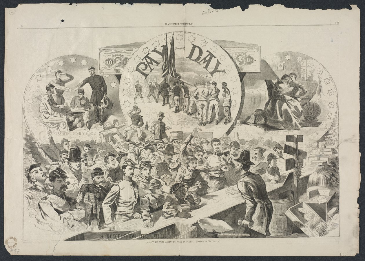 Zahltag in der Armee des Potomac, 1863 von Winslow Homer