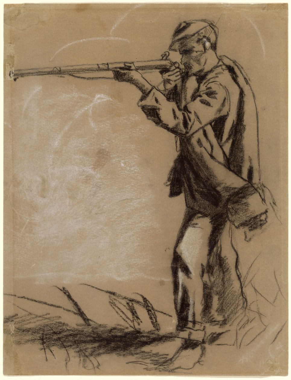 Soldat zielt [recto] von Winslow Homer