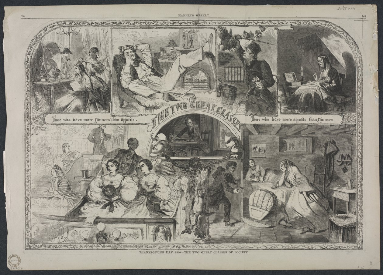 Thanksgiving Day, 1860 - Die zwei großen Gesellschaftsklassen von Winslow Homer