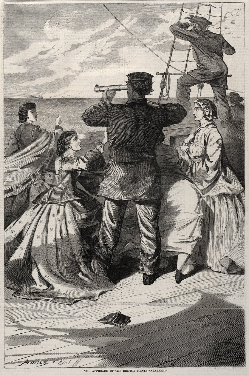 Das Herannahen des britischen Piraten "Alabama" von Winslow Homer