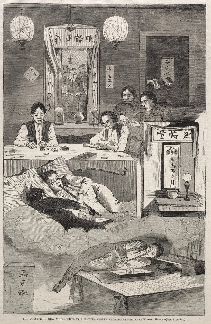 Die Chinesen in New York - Szene in einem Baxter Street Club-Haus von Winslow Homer
