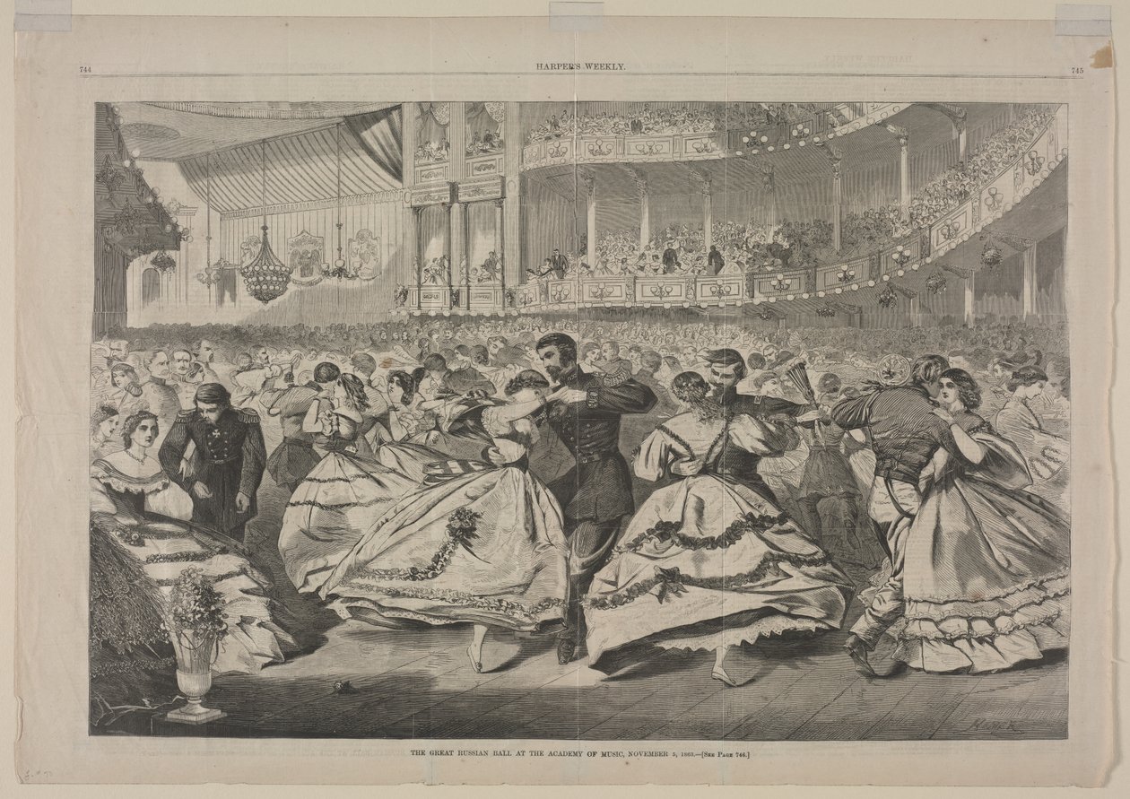Der große russische Ball an der Musikakademie, 5. November 1863, 1863 von Winslow Homer