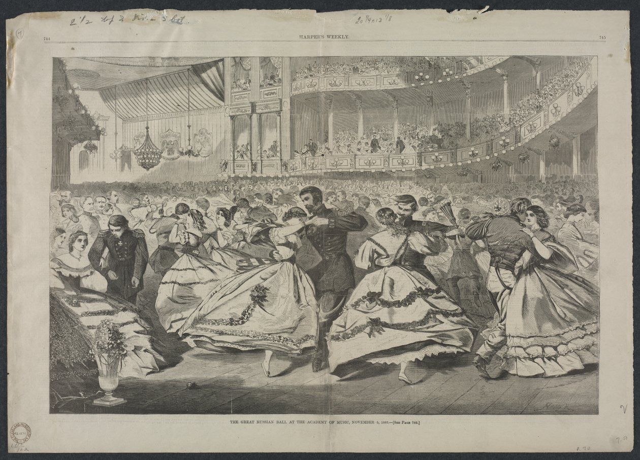 Der große russische Ball an der Musikakademie, 5. November 1863, 1863 von Winslow Homer
