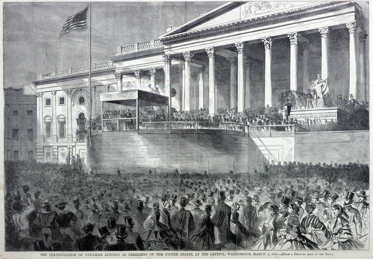 Die Amtseinführung von Abraham Lincoln als Präsident, aus Harper