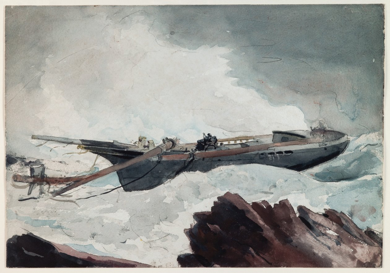 Das gestrandete Schoner, um 1900-10 von Winslow Homer