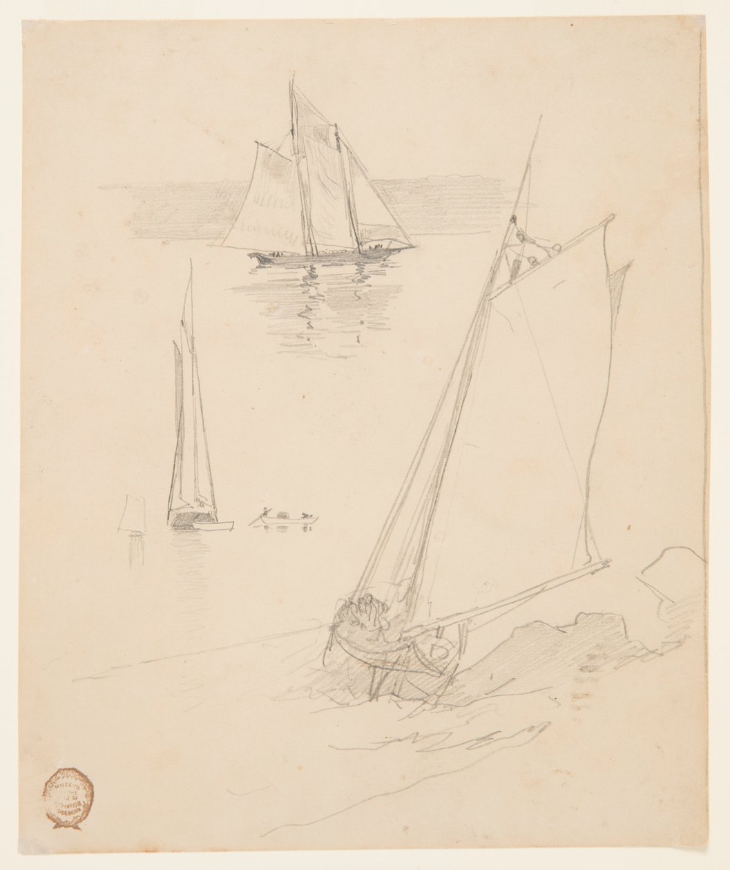 Drei Skizzen von Schonern von Winslow Homer