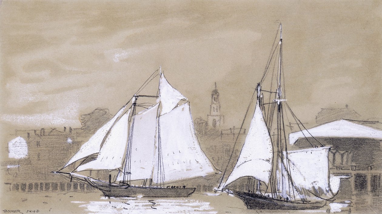 Zwei Schoner von Winslow Homer: hochwertiger Kunstdruck